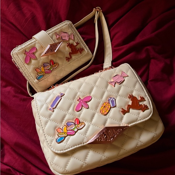 Loungefly Handbags - Loungefly Cream Quilted Crossbody with Colorful Enamel Charms